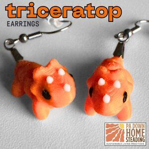 Cute Orange Dinosaur Earrings